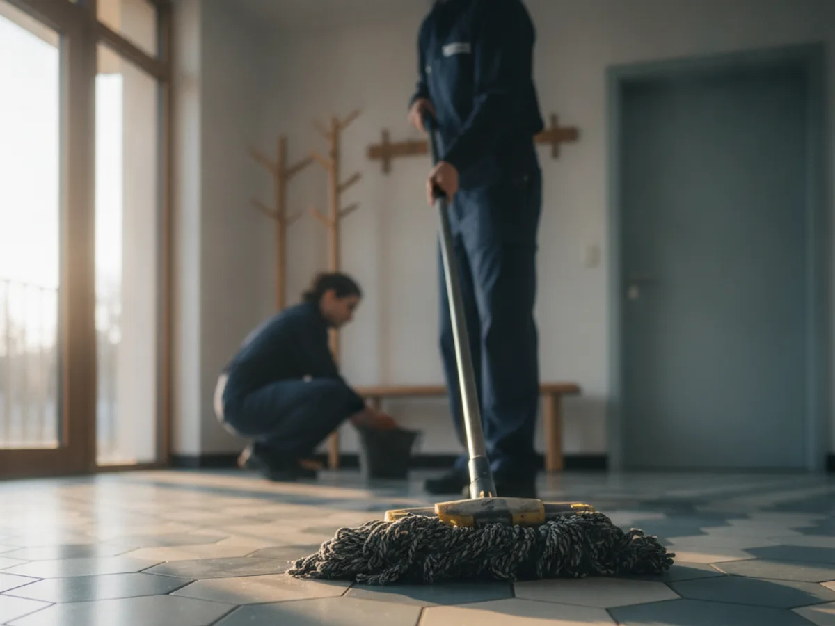Bodenreinigung im Eingangsbereich
